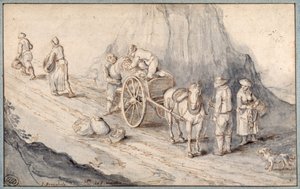 Peasants Loading a One-Horse Cart with Root Vegetables