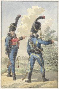 Two Standing Soldiers by Jan Anthonie Langendijk Dzn