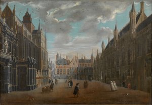 Burg Square in Bruges by Jan Baptist van Meunincxhove