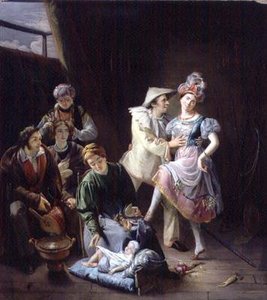 Travelling players resting behind the scenes by Jan Baptiste de Landtsheer