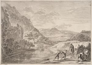 Fishermen by the River Tiber, from the Series Views of Rome and its Surroundings by Jan Both