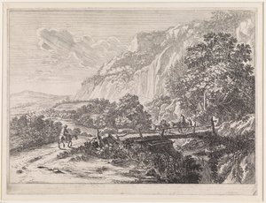 Landscape with Wooden Bridge near Sulmona near Tivoli by Jan Both
