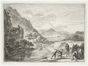 Fishermen by the Tiber (Landscapes Around Rome) by Jan Both