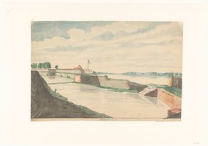 Fort Kranganoor near Cochin by Jan Brandes (signed by artist)