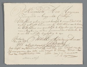 Letter from Jan Brandes to Reverend Hooyman by Jan Brandes