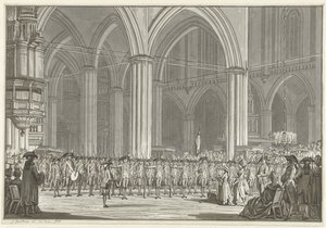 Society Pro Patria in the Nieuwe Kerk, 1786 by Jan Bulthuis (signed by artist)