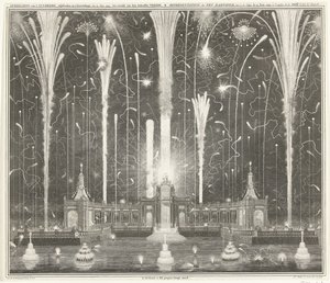 Fireworks in The Hague for the Peace of Aachen, 1749