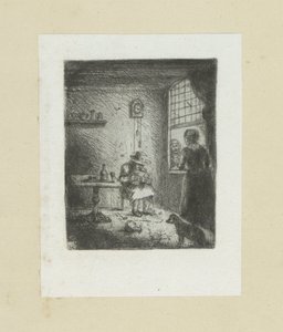 Interior with reading man by Jan Chalon