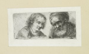 Young and old man by Jan Chalon