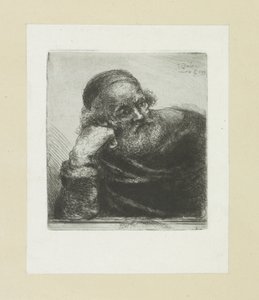 Old Man Leaning on His Right Arm by Jan Chalon