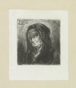 Old Woman with Black Veil by Jan Chalon