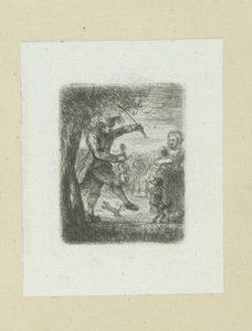 Street Musician with Violin and Dancing Dog by Jan Chalon