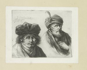 Two Men with Hat and Turban by Jan Chalon