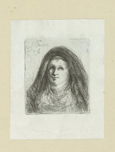 Adult Woman with Headscarf (The Compleat Work of Etchings by John Chalon) by Jan Chalon