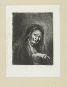 Pointing Old Woman by Jan Chalon