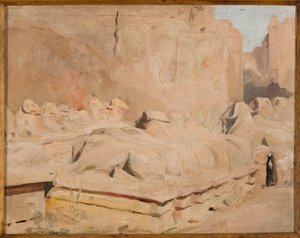 Avenue of the Sphinxes, Temple of Amun - Re. From a Journey to Egypt by Jan Ciągliński