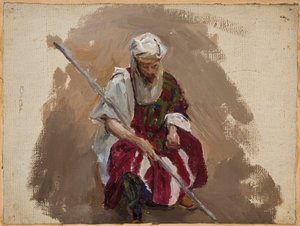 Marino - Portrait in African attire by Jan Ciągliński