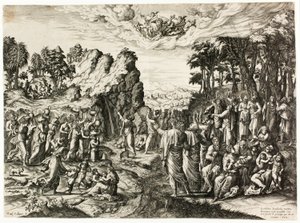 Moses Striking the Rock by Jan Collaert I
