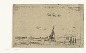 River View with Sailing Ship by Jan Daniël Cornelis Carel Willem baron de Constant Rebecque