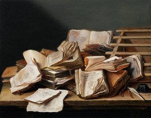 Still Life with Books by Jan Davidsz de Heem