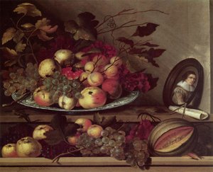 Still Life with Fruit and a Self-Portrait