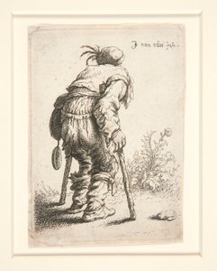 A Beggar with Two Crutches by Jan Georg van Vliet