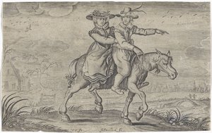 Man and Woman on Horseback by Jan Gerritsz Swelinck