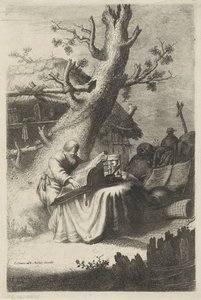 Saint Jerome reading under a tree by Jan Gillisz. van Vliet