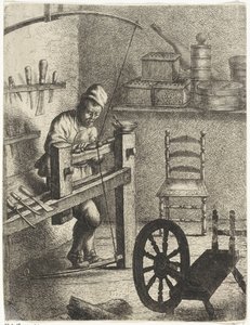 Worker Behind a Lathe (series title) by Jan Gillisz. van Vliet