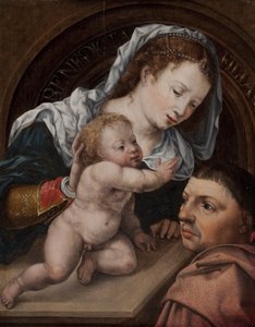 Mary with Child Jesus and Donor of the Painting by Jan Gossaert