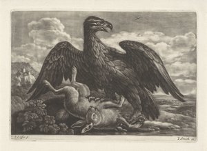 An Eagle Standing on a Hare by Jan Griffier (I) (attributed to workshop of)