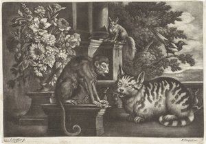 Monkey, Cat, Squirrel, and Magpie by Jan Griffier (I)