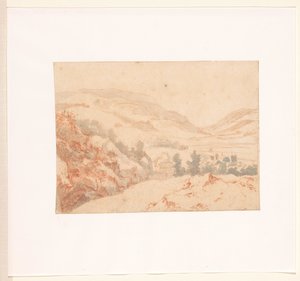Hilly Landscape with View of a Village by Jan Griffier (I)