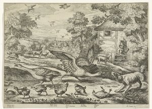 Landscape with Two Geese Defending Their Young by Jan Griffier (I)