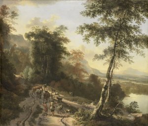 Landscape with Cattle Drivers by Jan Hackaert