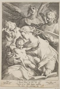 The Holy Family Attended by Angels by Jan Harmensz. Muller