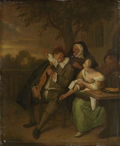 Man with a Fiddle in Bad Company by Jan Havicksz. Steen