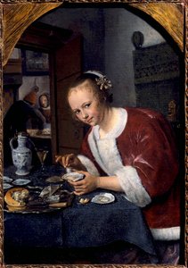 Young Girl Eating Oysters by Jan Havicksz. Steen