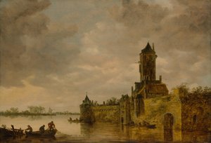 Castle by a River by Jan Josephsz van Goyen