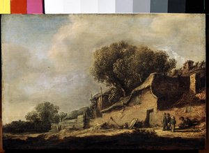 Landscape with a Peasant Cottage and an Oak by Jan Josephsz van Goyen