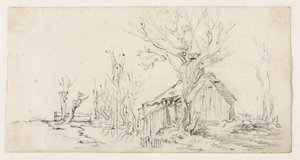 Sketch of Landscape with Cottage, c. 1630 by Jan Josephsz van Goyen