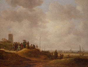 View of the Coast of Egmond Aan See by Jan Josephsz van Goyen