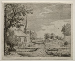 Village Church by Jan Josephsz van Goyen