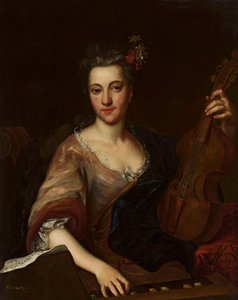 Portrait of a woman with a viola d’amore (Maria Helena Sabina Imhoff?) by Jan Kupecký