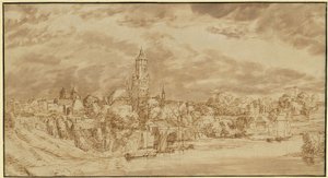 View of a Town on the Far Bank of a River by Jan Lievens