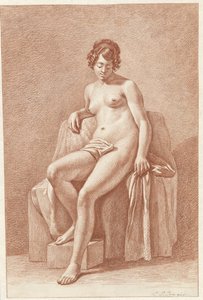 Seated Female Nude by Jan Lodewijk Jonxis