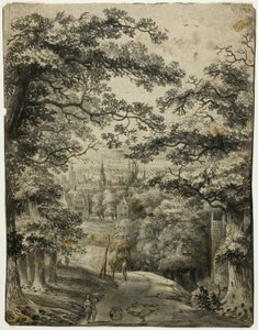 View of City from Road on Hill by Jan Looten