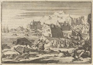 Earthquake in Jamaica Destroying the City of Port Royal, 1692 by Jan Luyken