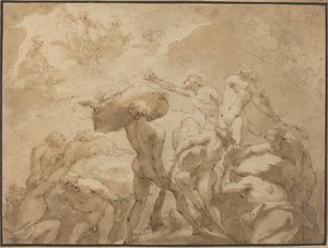 Battle of the Gods and Giants from Mount Olympus and Mount Othrys by Jan Luyken