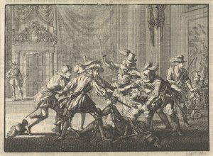Duke of Guise Murdered in the Castle of Blois, 1588 by Jan Luyken